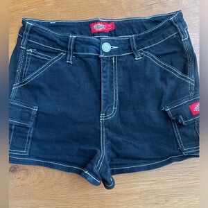 Dickies Women’s Black with white stitching  short shorts size 5/27